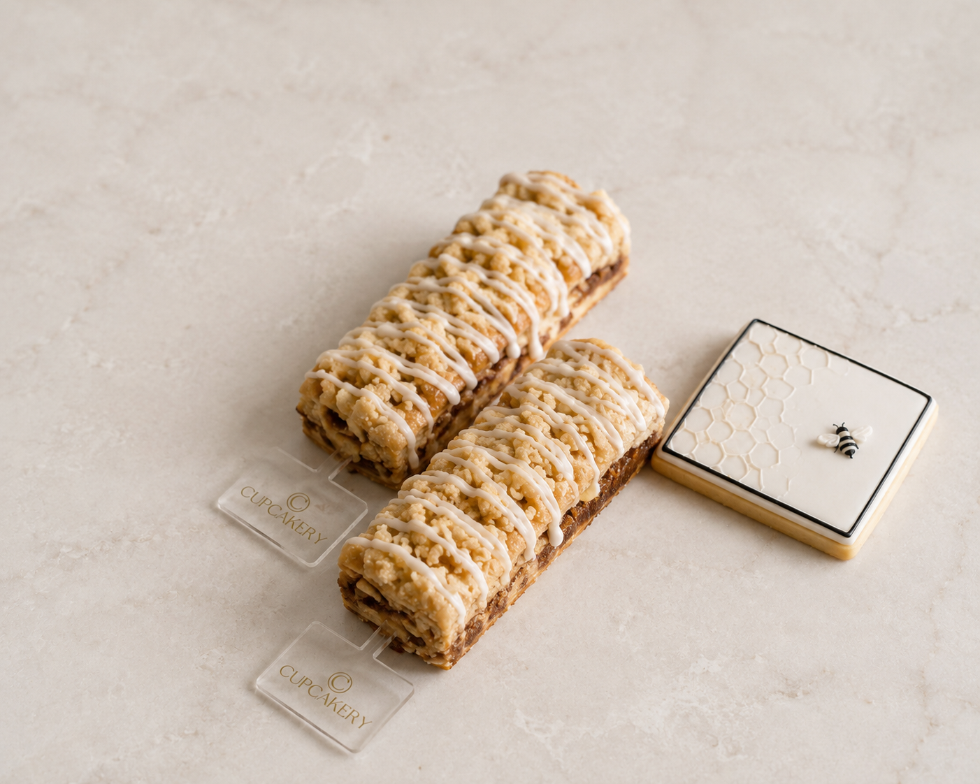 Cinnamon babka sticks + honeycomb cookie